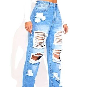 Ripped boyfriend jeans
